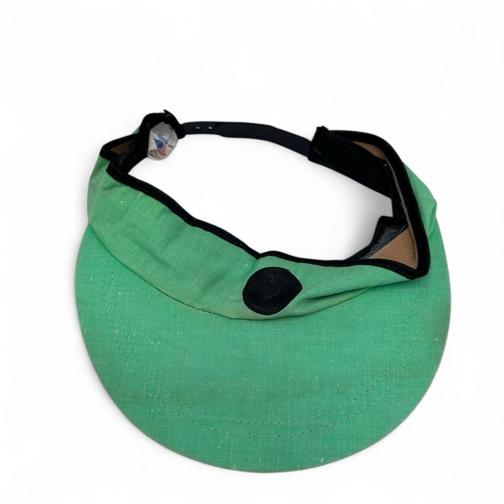 Vintage 80s 90s Neon Lime Green Sun Visor Hat Adjustable